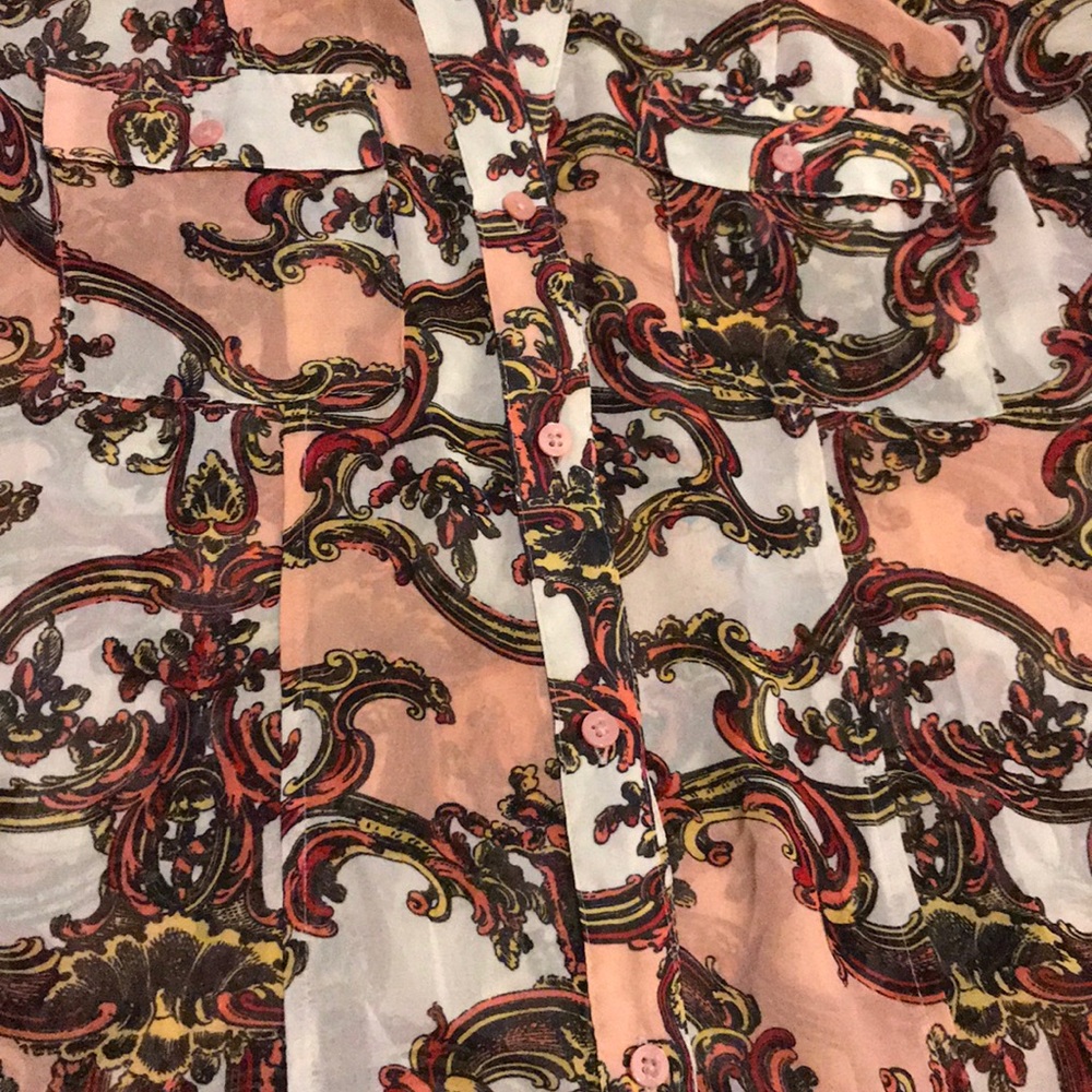 Candie’s sheer pink button down blouse - Picture 7 of 9